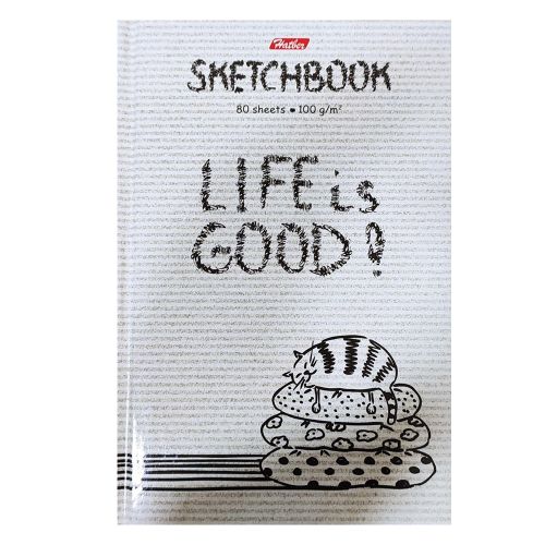 Бизнес-блокнот SketchBook 80л А6ф 100гр/кв.м без линовки тв.переплет-Life is Good!-