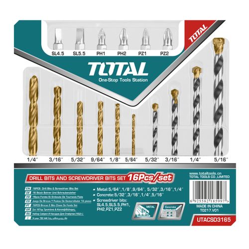 Набор сверл 16шт TOTAL TACSD3165