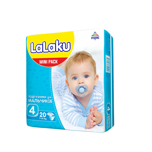 O'g'il bolalar uchun pampers Lalaku, 20 шт, Размер 4 на 7-15 кг