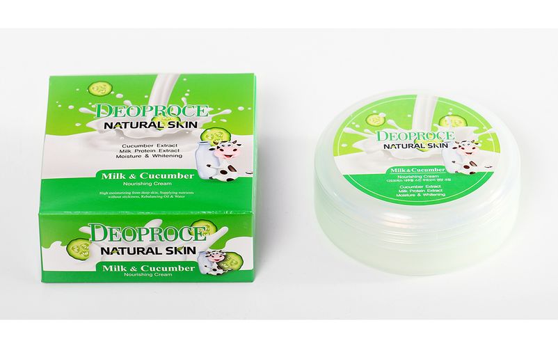 Крем для лица и тела Deoproce Natural Skin Nourishing Cream Milk Cucumber