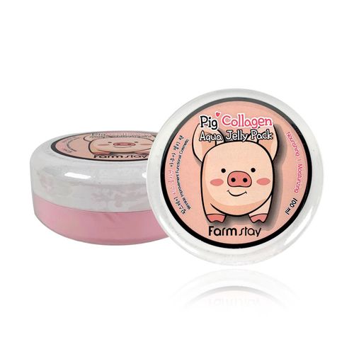 Ночная увлажняющая маска для лица farm stay pig collagen aqua jelly pack