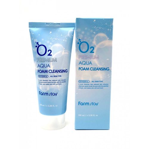 Yuvinish uchun ko'pik FarmStay O2 Premium Aqua Foam Cleansing