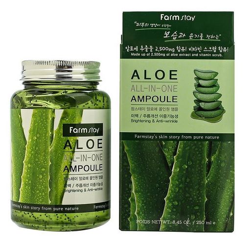 Yuzga ampulali aralashma FarmStay Aloe All-In One Ampoule