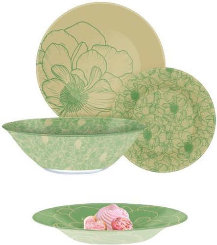 Столовый сервиз Luminarc Big Flower Green (Q4856)