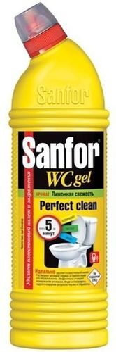 Гель для чистки унитаза лаванда Sanfor WC gel Perfect clean