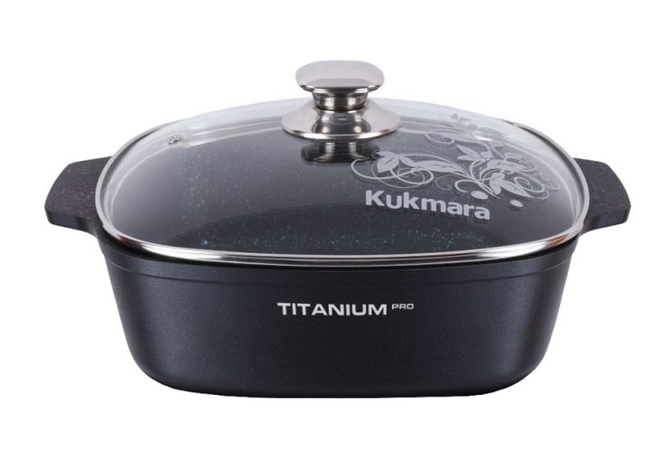 Qozon Kukmara kvadrati shisha qopqoqli Titanium pro zhkt41а