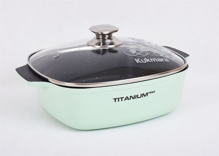 Qozon Kukmara kvadrati shisha qopqoqli, Titanium pro zhkt42а