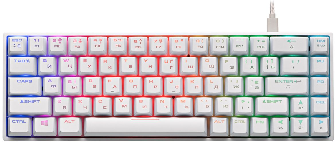 Клавиатура игровая 2E Gaming KG370 RGB Gateron Red Switch White (2E-KG370UWT-RD)