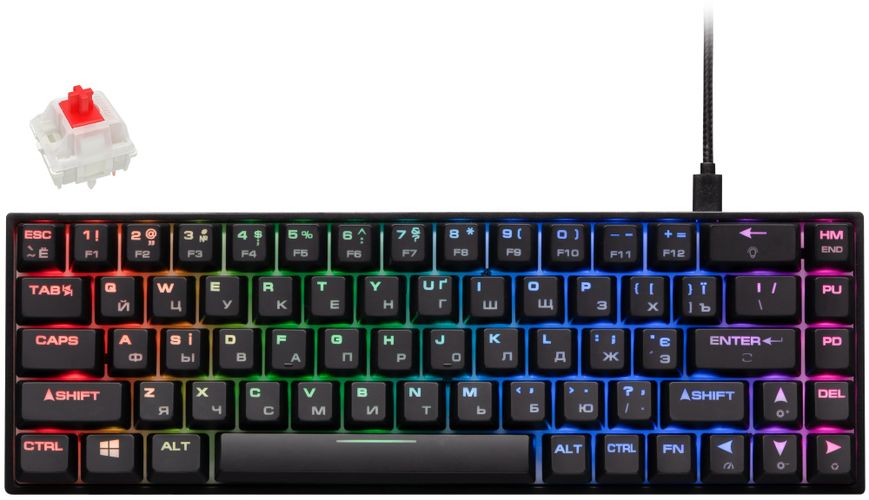 O'yin klaviaturasi 2E Gaming KG370 RGB Gateron Red Switch Black (2E-KG370UBK-RD), купить недорого