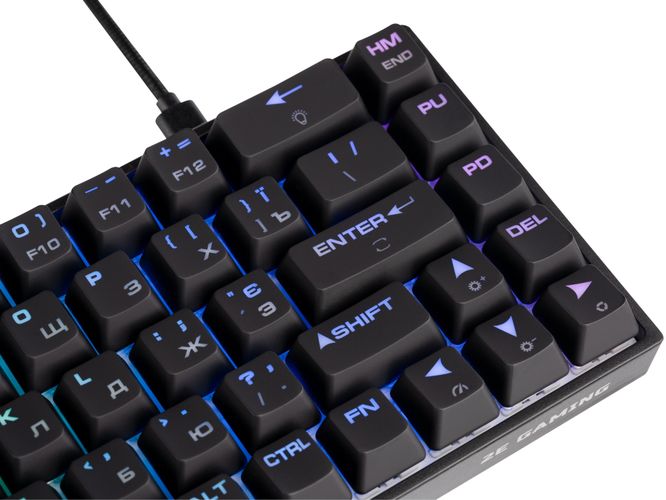 Клавиатура игровая 2E Gaming KG370 RGB Gateron Red Switch Black (2E-KG370UBK-RD), фото