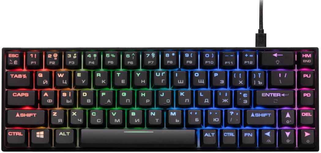 Клавиатура игровая 2E Gaming KG370 RGB Gateron Red Switch Black (2E-KG370UBK-RD)