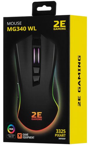 O'yin sichqonchasi 2E Gaming MG340 WL, RGB USB Black (2E-MG340UB-WL), O'zbekistonda