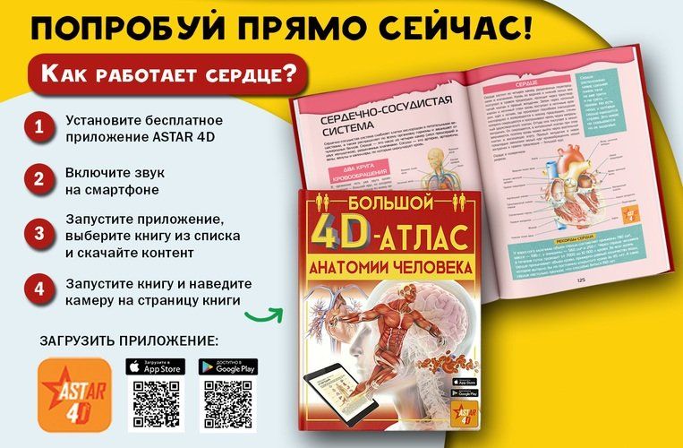 Большой 4D-атлас анатомии человека | Анна Спектор, купить недорого