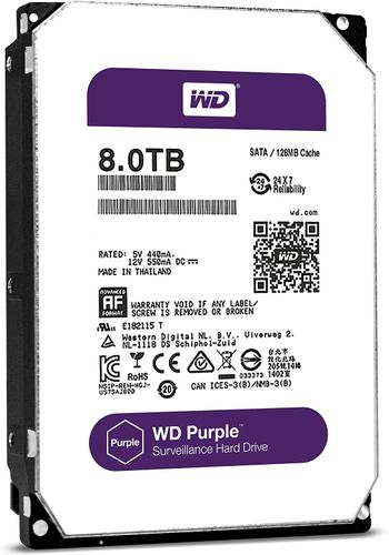 Жесткий диск для видеонаблюдения WD - Purple - WD80PURX-78 8 TB, купить недорого