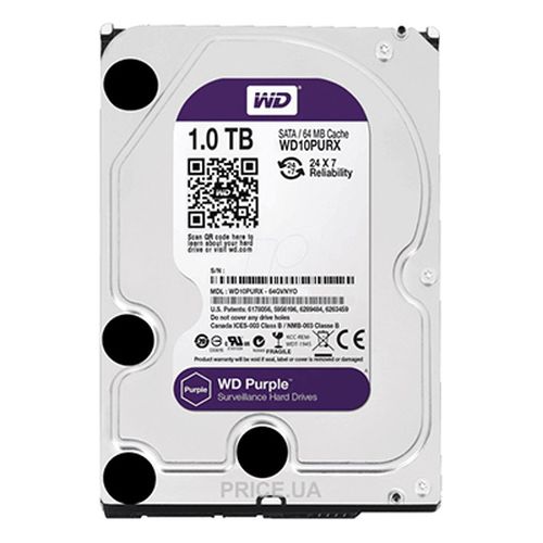 Жесткий диск для видеонаблюдения WD - Purple - WD10PURX-78 1 TB, купить недорого