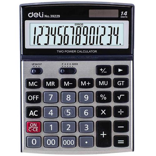 Калькулятор Deli 39229 (14 разрядный 193*139*34) стальной-металик