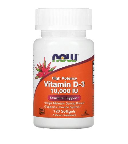 Yuqori quvvatli vitamin D3, 10 000 IU