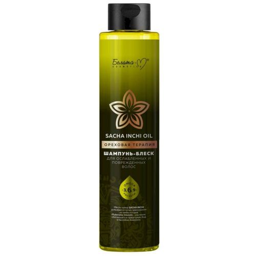 Shampun-shine Belita-M SACHA INCHI OIL "NUT THERAPY" zaiflashgan va shikastlangan sochlar uchun.