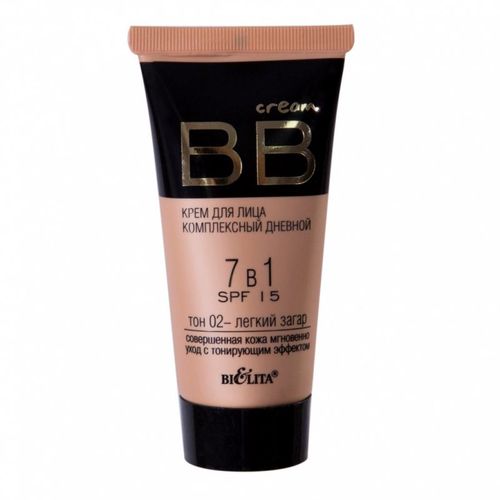 BB yuz kremi BIELITA BB kremi 7 tasi 1 da SPF 15 kompleks kun, ton 02, 30 ml