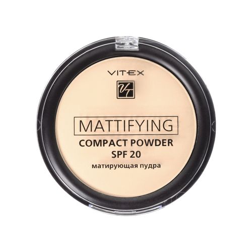 Пудра для лица VITEX матирующая компактная Mattifying compact powder SPF20, 02