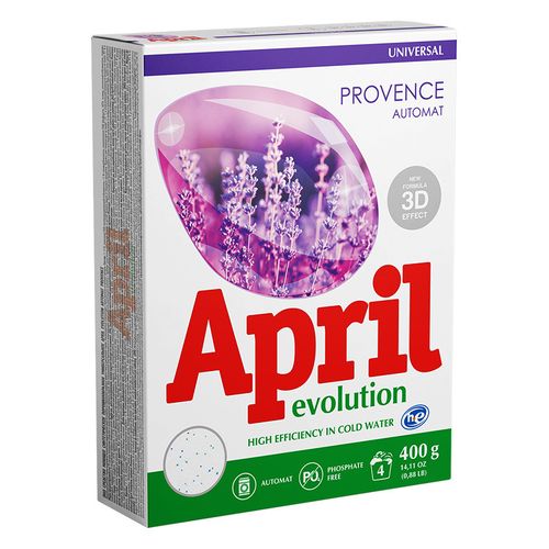 Kir yuvish kukuni Sonca "Aprel Evolution" avtomat Universal Provence, 400 г