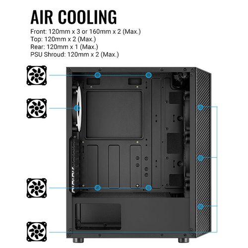 Компьютерный корпус AeroCool Hive-G-BK-v3 FRGB, купить недорого