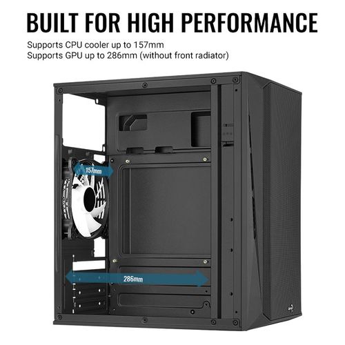 Kompyuter korpusi AeroCool CS-107-A-BK-v1 Acril + FAN120, фото № 4