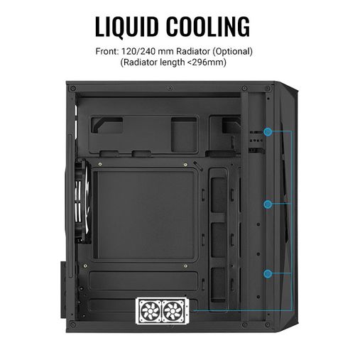 Kompyuter korpusi AeroCool CS-107-A-BK-v1 Acril + FAN120, фото