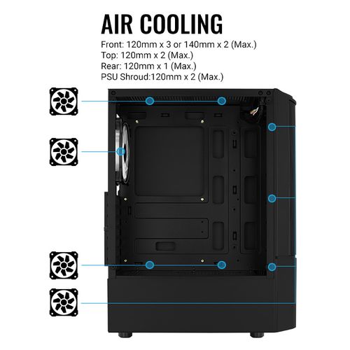 Компьютерный корпус AeroCool Quantum Mesh-G-BK-v1, купить недорого