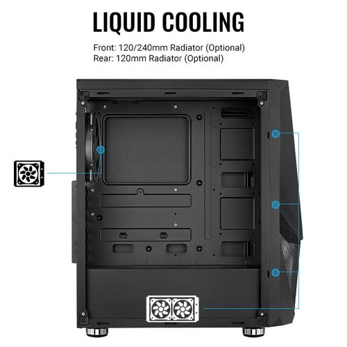 Компьютерный корпус AeroCool Zauron Saturn FRGB -G-BK-V1, в Узбекистане