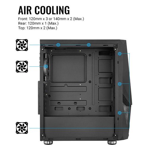 Kompyuter korpusi AeroCool Zauron Saturn FRGB -G-BK-V1, купить недорого