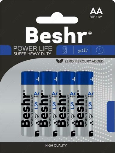 Batareya BESHR POWER LIFE SUPER HEAVY DUTY AA 1.5V R6P, 4шт, купить недорого