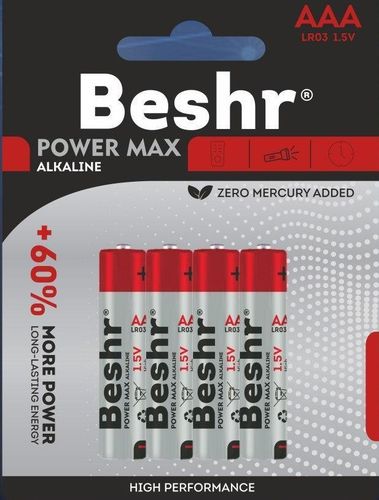 Quvvat batareyalari BESHR POWER MAX AAA 1.5V LR03, 4 dona