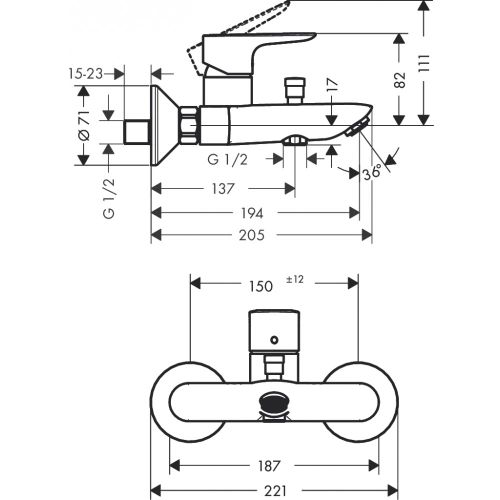 Rakovina krani hansgrohe Talis E 71740990, купить недорого