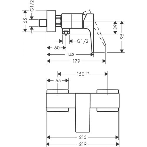 Смеситель hansgrohe Metropol для душа 32560990, купить недорого