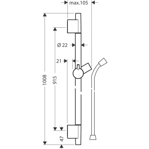 hansgrohe Unica S Puro dush paneli 90 sm shlang bilan 28631700, фото