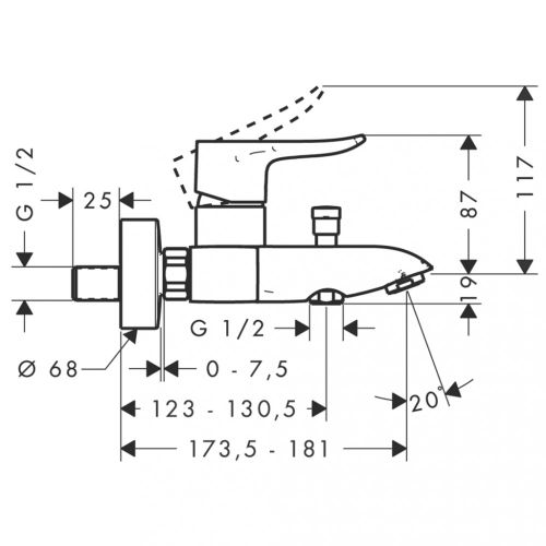 Hammom uchun kran hansgrohe Metris 31480000, купить недорого