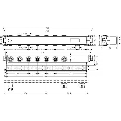 Скрытая часть hansgrohe RainSelect для 5 потребителей 15313180, купить недорого