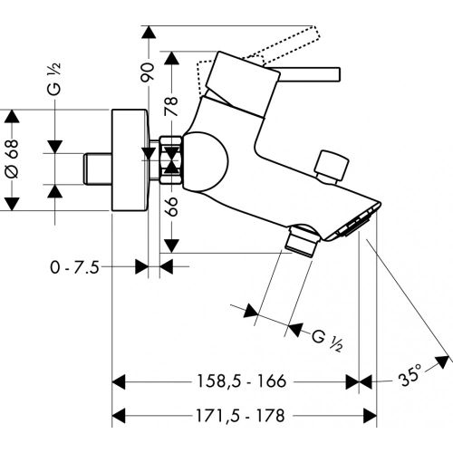 Hansgrohe S2 hammom uchun kran 32440000, купить недорого