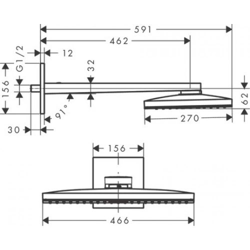 Hansgrohe Rainmaker Select 460 1jet EcoSmart dush 24013400, в Узбекистане