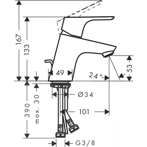 Hansgrohe Focus E2 rakovina uchun kran 31730000, в Узбекистане