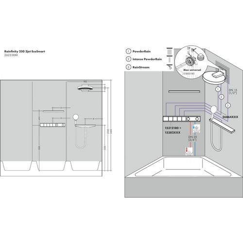 Hansgrohe Rainfinity 360 3jet 26234700 devor ulagichli ustki dush, купить недорого