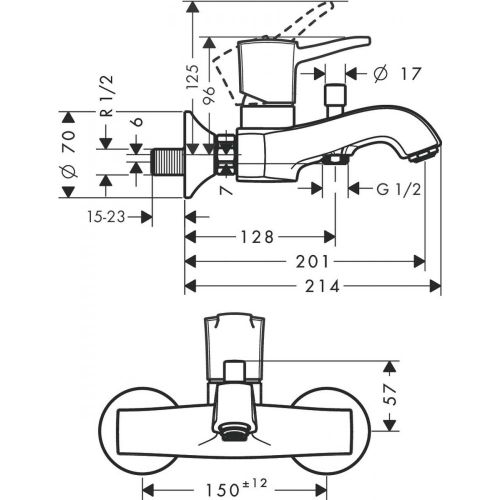 Смеситель hansgrohe Metropol Classic для ванны 31340090, купить недорого