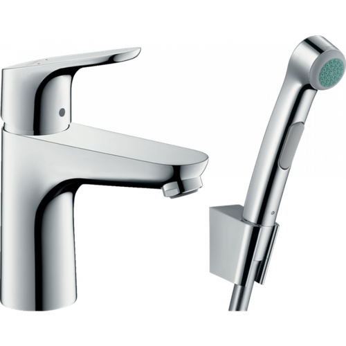 Смеситель hansgrohe Focus для раковины с гигиеническим душем и донным клапаном Push-Open 31927000