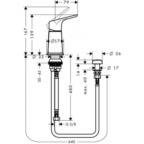 Hansgrohe vertikal oqimli bide to'plami 31629000, купить недорого