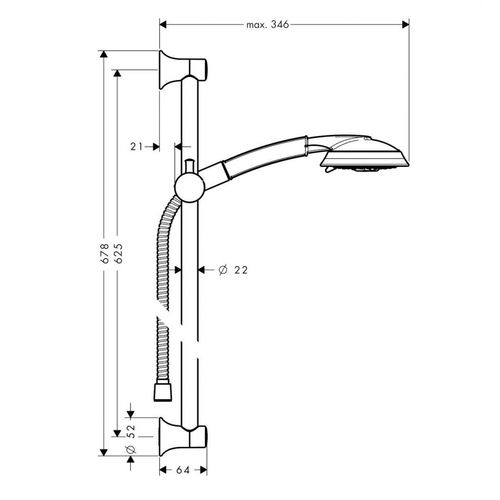 Душевой набор hansgrohe Raindance Classic 100 AIR 3 jet Unica Classic 27843090, купить недорого