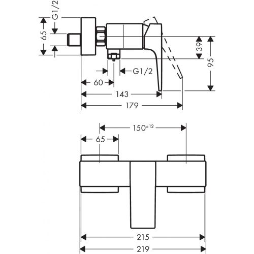 Смеситель hansgrohe Metropol для душа ВМ 32560670, купить недорого