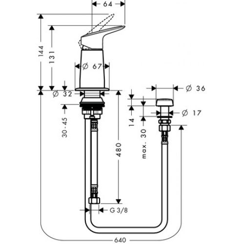 Vertikal jetli bide to'plami Hansgrohe 71629000, купить недорого