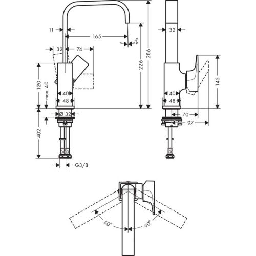 Rakovina krani hansgrohe Metropol 32511340, купить недорого