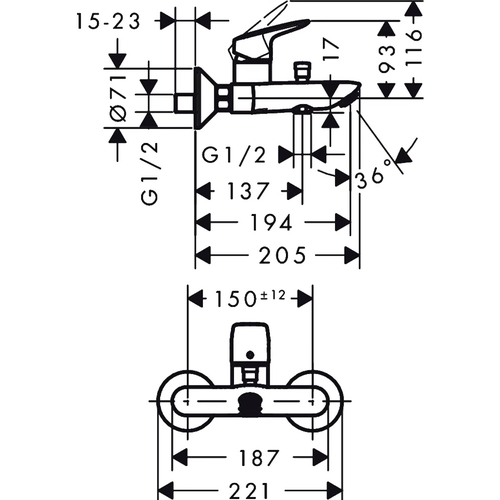 Hammom uchun kran hansgrohe Logis  71400000, в Узбекистане